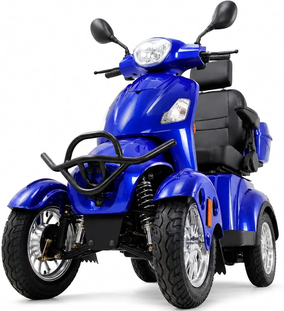 Heavy Duty Mobility Scooters for Seniors and Adults, All-Terrain 4-Wheel Powered Mobility Cart Handicap Electric Scooters, 500lbs Capacity, 800W Motor (Green)