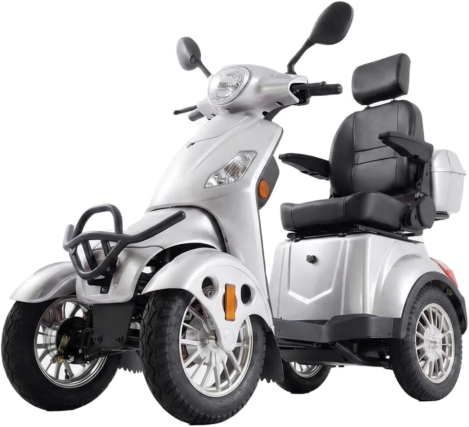 Heavy Duty Mobility Scooters for Seniors and Adults, All-Terrain 4-Wheel Powered Mobility Cart Handicap Electric Scooters, 500lbs Capacity, 800W Motor (Purple)